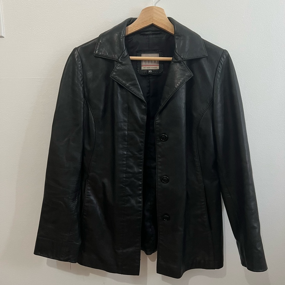 Vintage black leather jacket